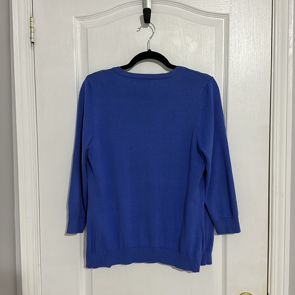 LIZ CLAIBIRNE Periwinkle blue button up cardigan - Picture 3 of 4